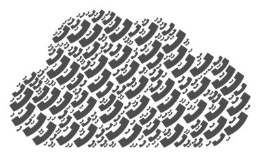 Telefon alıcı simgeler şeklinde bulut