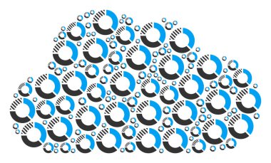 Bulut mozaik pasta grafik simgeleri