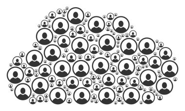 Bulut şekil yuvarlak Kullanıcı portre simgeler