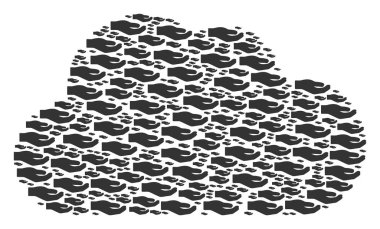 Bulut mozaik paylaşım el simgeleri