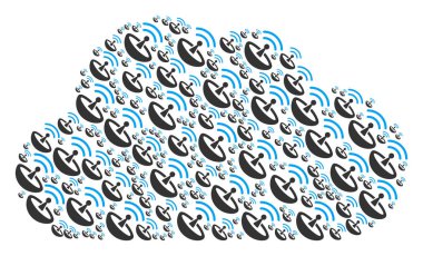 Bulut mozaik alanı anten simgeler