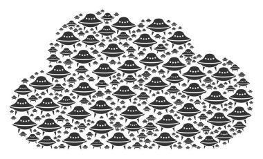 Uzay gemisi simgeler bileşimi bulut