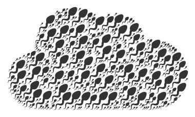 Spermatozoon simgeler şeklinde bulut