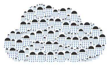 Bulut mozaik sprey akışı simgeleri