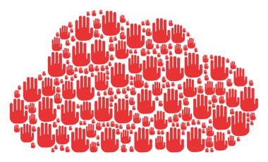 Bulut kompozisyon Stop el simgeleri