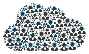 Bulut mozaik destek işleç simgeleri