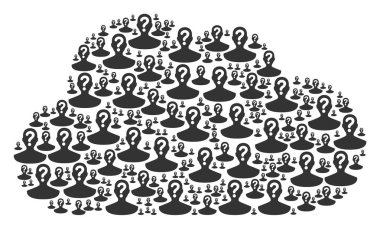 Bulut kolaj bilinmeyen kişi simgeler