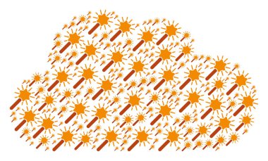 Değnek sihirli aracı simgeler şeklinde bulut