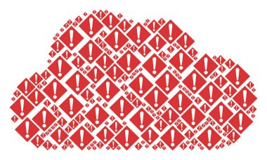 Uyarı simgeleri bulut kolaj