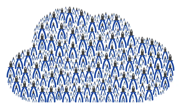 펜 아이콘의 클라우드 모자이크 — 스톡 벡터