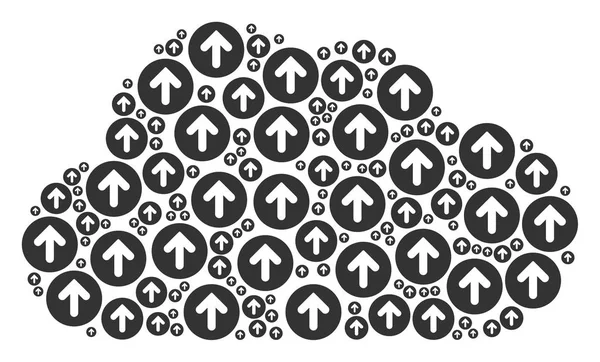 Bulut kolaj yuvarlak ok simgeleri