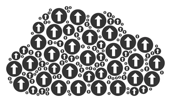 Cloud vorm van afgeronde pijlpictogrammen — Stockvector