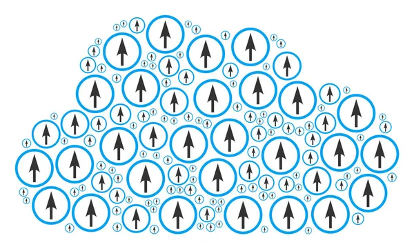 Bulut mozaik keskin yuvarlak ok simgeleri