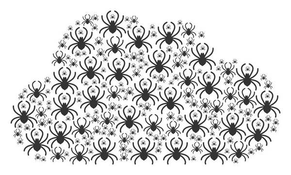 Composition nuageuse des icônes d'araignée — Image vectorielle