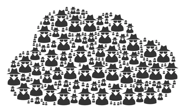 Bulut mozaik casus simgeler