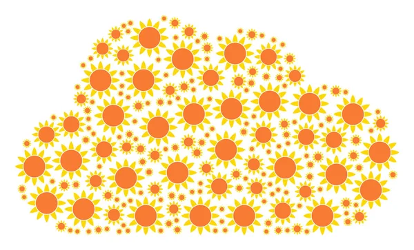 Облачная композиция икон Солнца — стоковый вектор