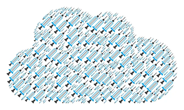 Forma de nuvem de ícones de seringa —  Vetores de Stock