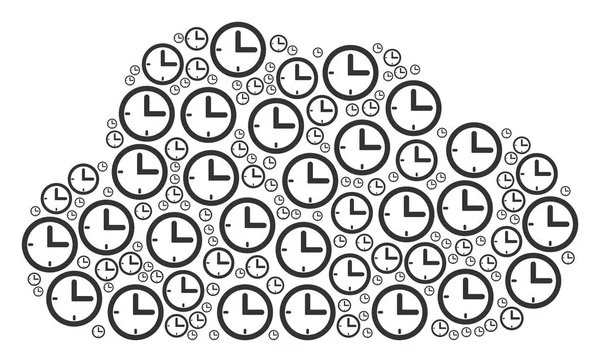 Cloud Collage of Time Icons — Stock Vector