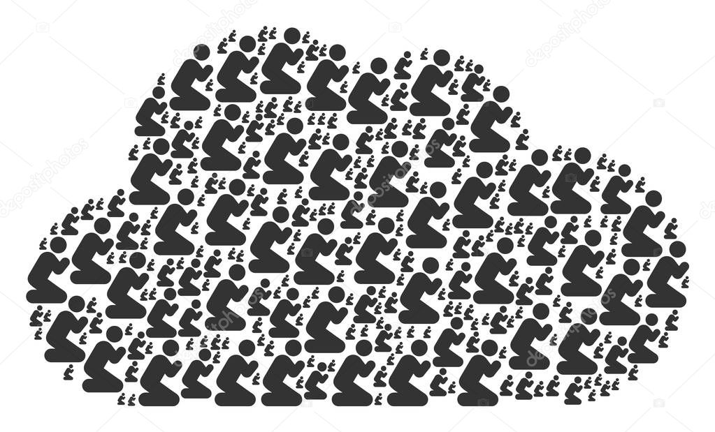 Cloud Figure of Praying Person Icons