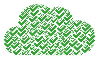 Evet simgeleri bileşimi bulut