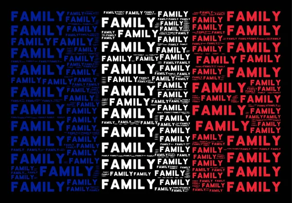 Frankreich Flagge Collage von Familientexten — Stockvektor