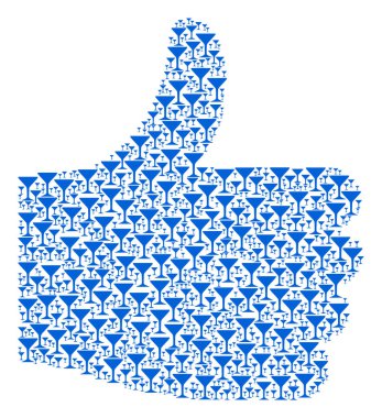 Baş parmak şekli alkol cam simgeleri