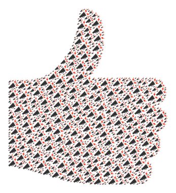 Kompozisyon, uyarı megafon simgeleri başparmak