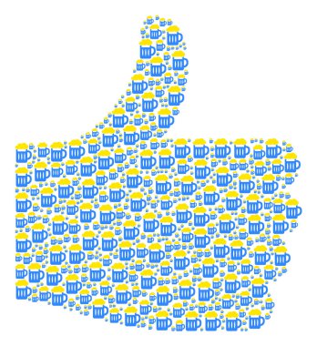 Baş parmak şekil bira cam simgeleri