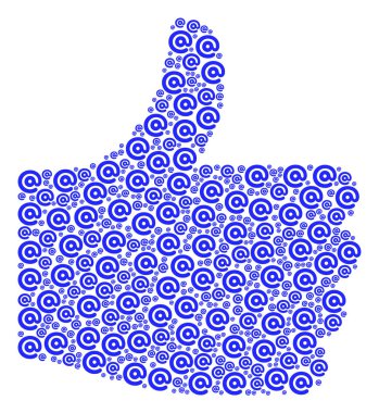 Baş parmak kompozisyon e-posta simgesi simgeleri