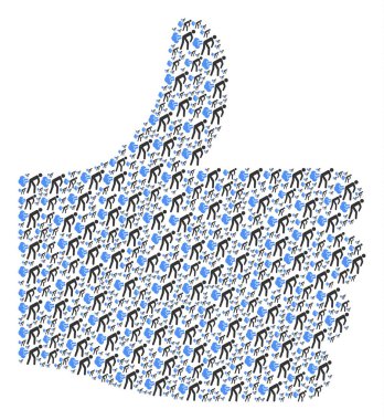 Osuruk iyi işareti kolaj simgeler gazları