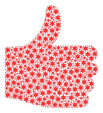 Kompozisyon, havai fişek yıldızı simgeleri başparmak