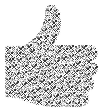 Ok şekli çatal ve kaşık simgeler