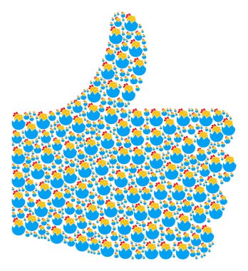 İtibar mozaik yumurtadan civciv simgeler