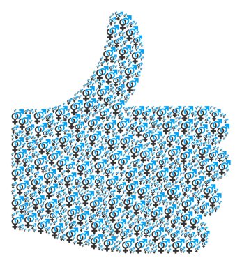 Heteroseksüel sembol simgeler şeklinde başarı