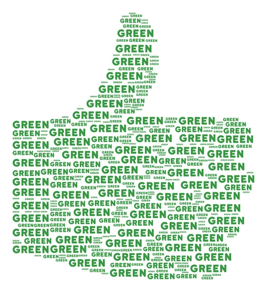 Oui Forme des textes verts — Image vectorielle