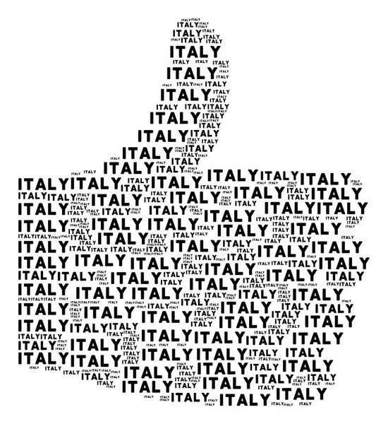 Okay Collage of Italy Texts — Stock Vector