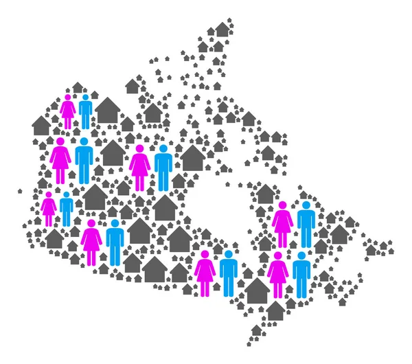 Χάρτης νοικοκυριό στον Καναδά — Διανυσματικό Αρχείο
