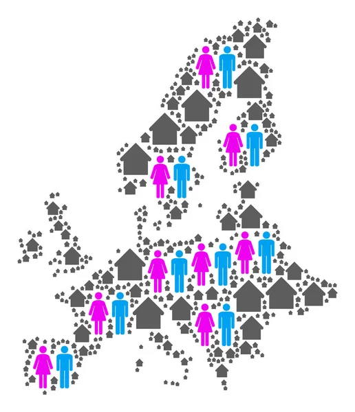 Demografi Europeiska unionens karta — Stock vektor