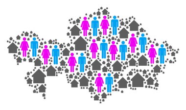 Nüfus Kazakistan Haritası