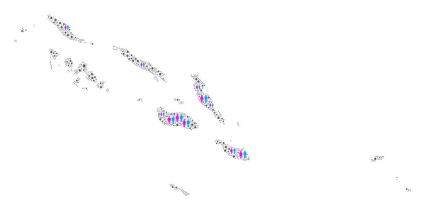 Ev Solomon Adaları Haritası — Stok Vektör