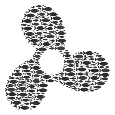 Tekne pervanesi kolaj balık simgeler