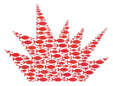 Patlama patlama mozaik balık simgeler