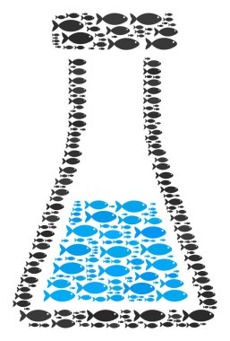 Kimyasal imbik kompozisyon balık simgeler