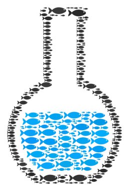 Kimyasal imbik kolaj balık simgeler
