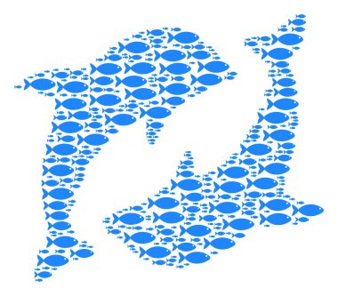 Yunuslar balık simgeler bileşimi