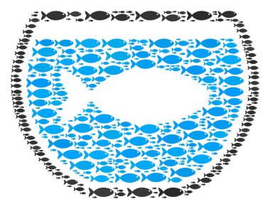 Akvaryum balık simgeler bileşimi