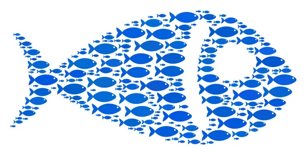 Collage de peces de iconos de pescado — Vector de stock