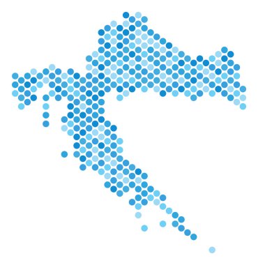 Mavi nokta Hırvatistan haritası