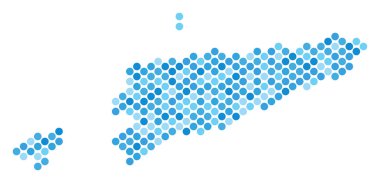 Doğu Timour harita mavi noktalı