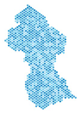 Mavi noktalı Guyana Haritası